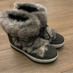 Cougar women real rabbit fur, Cozy Gray Boots, 7